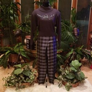 Liz Claiborne Plaid Silk Pants